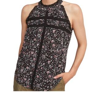 Anthropologie MAEVE Ruffled Sleeveless Floral Blouse